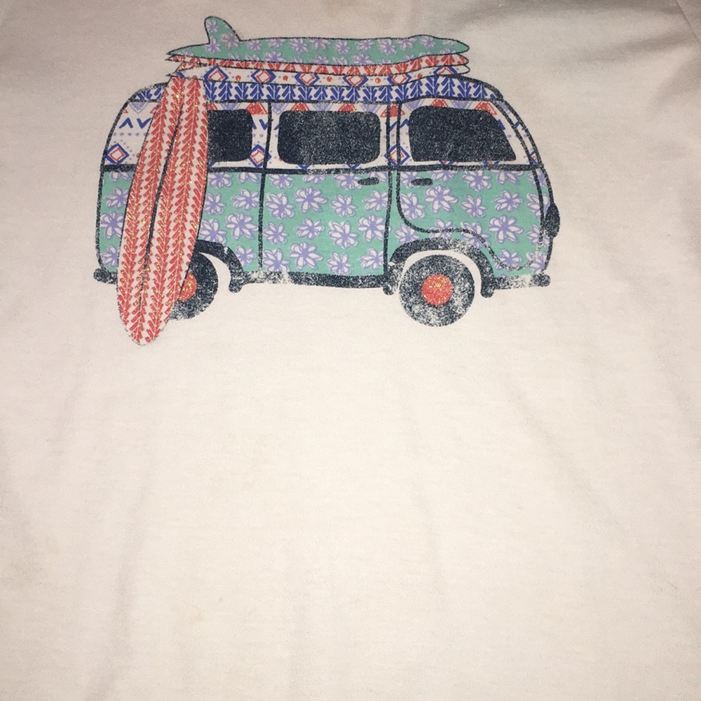 White surf board van shirt